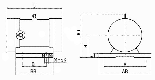 臥式振動電機(jī)結(jié)構(gòu)圖紙
